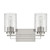 Silver Metal and Textured Glass Two Light Wall Sconce - 808230013117