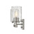 Silver Metal and Textured Glass Two Light Wall Sconce - 808230013117