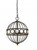 Homeroots Lighting Aria 3-Light Oil-Rubbed Bronze Globe Pendant with Mother of Pearl Accents