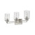 Homeroots Lighting Silver Metal and Textured Glass Three-Light Wall Sconce, Silver Finish