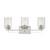 Homeroots Lighting Silver Metal and Textured Glass Three-Light Wall Sconce, Silver Finish