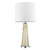 Homeroots Lighting Chiara 1-Light Table Lamp, Champagne Glass, Polished Chrome Finish, Off White Shade