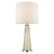 Chiara 1-Light Champagne Glass And Polished Chrome Table Lamp With Off White Shantung Shade - 808230017498