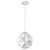 Homeroots Lighting Nova 1-Light White Mini Pendant, Geometric Globe Shade