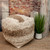Boho Shaggy Khaki Textured Pouf - 4512822739472