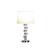 20" Silver Crystal Stacked Geo Cubes Table Lamp With White Classic Empire Shade - 606114542810
