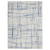 6' X 9' Ivory And Blue Geometric Distressed Area Rug