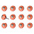 1.5" X 1.5" X 1.5" Orange White And Silver Knobs 12 Pack - 614486198740