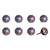 1.5" x 1.5" x 1.5" Ceramic Metal Multicolor 8 Pack Knob - 4512839594712