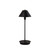 18" Black Metal Bedside Table Lamp With Black Cone Shade