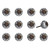 1.5" X 1.5" X 1.5" Black White Copper Knobs 12 Pack - 614486198368