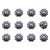 1.5" X 1.5" X 1.5" White Blue And Copper Knobs 12 Pack - 614486198467