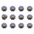 1.5" X 1.5" X 1.5" White Blue And Copper Knobs 12 Pack - 614486198467