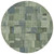8' Green And Mint Green Round Geometric Washable Indoor Outdoor Area Rug