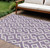 10' X 14' Purple And Ivory Geometric Washable Indoor Outdoor Area Rug