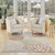 6' X 9' Blue And Orange Floral Power Loom Area Rug