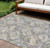 10' X 14' Gray And Brown Geometric Washable Indoor Outdoor Area Rug