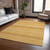 10' X 14' Wheat And Gold Striped Washable Indoor Outdoor Area Rug