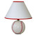 12" White and Red Ceramic Baseball Sports Table Lamp With White and Red Empire Shade