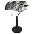 16" Dark Brown Table Lamp With White and Silver Shade