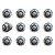 1.5" X 1.5" X 1.5" White Black And Navy Knobs 12 Pack - 614486198474