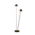 48" Nickel Two Lights LED Novelty Floor Lamp With Black And Silver Empire Shade - 606114540786