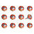 1.5" X 1.5" X 1.5" Ceramic Metal Multicolor 12 Pack Knob Decor