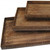 19 X 12 Brown Wood Tray Set - 689805005429