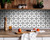 6" X 6" Black and White Delia Peel and Stick Removable Tiles