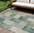 10' X 14' Blue Geometric Washable Indoor Outdoor Area Rug
