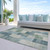 10' X 14' Blue Geometric Washable Indoor Outdoor Area Rug