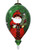 Green Plaid Santa Hand Painted Mouth Blown Glass Ornament - 606114637370