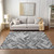 9' X 12' Gray Silver And Ivory Geometric Washable Indoor Outdoor Area Rug