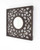 24" Brown Circle In Square Vintage Style Framed Accent Mirror Wood