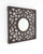24" Brown Circle In Square Vintage Style Framed Accent Mirror Wood