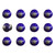 1.5" X 1.5" X 1.5" Navy And Copper Knobs 12 Pack - 614486198450