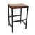 24" Chestnut And Black Steel Backless Counter Height Bar Chair