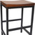 24" Chestnut And Black Steel Backless Counter Height Bar Chair