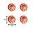 1.5" X 1.5" X 1.5" Hues Of Orange White And Silver Knobs 8 Pack - 614486198672