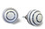1.5" x 1.5" x 1.5" White and Navy Knobs 12 Pack - 4512822748658