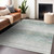 10' X 14' Linen Striped Washable Indoor Outdoor Area Rug
