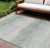 10' X 14' Linen Striped Washable Indoor Outdoor Area Rug