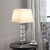 25" Crystal Geo Cubed Table Lamp With White Sharp Corner Square Tapered Shade - 606114542728