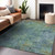 5' X 8' Blue Abstract Washable Indoor Outdoor Area Rug