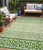 5' X 8' Green Sage And Ivory Geometric Washable Indoor Outdoor Area Rug