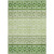 5' X 8' Green Sage And Ivory Geometric Washable Indoor Outdoor Area Rug