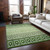 5' X 8' Green Sage And Ivory Geometric Washable Indoor Outdoor Area Rug