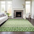 5' X 8' Green Sage And Ivory Geometric Washable Indoor Outdoor Area Rug