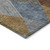 3' X 5' Gray Gold And Blue Argyle Washable Indoor Outdoor Area Rug