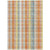 5' X 8' Peach Ivory And Orange Plaid Washable Indoor Outdoor Area Rug